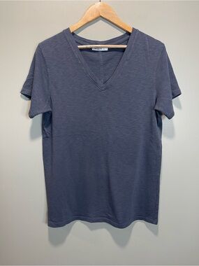 American Giant Women's V-Neck Tee in Slate